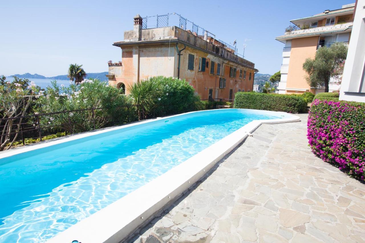 Nautilus Vista Mare Mozzafiato A 180 Gradi- Posto Auto Privato - 2 Camere Matrimoniali Piu 1 Divano Letto Singolo-Sky,Netflix-Wifi 200Mg Rapallo Eksteriør bilde