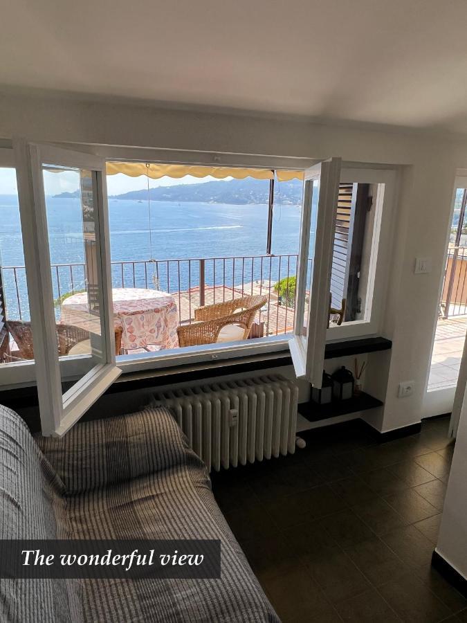 Nautilus Vista Mare Mozzafiato A 180 Gradi- Posto Auto Privato - 2 Camere Matrimoniali Piu 1 Divano Letto Singolo-Sky,Netflix-Wifi 200Mg Rapallo Eksteriør bilde